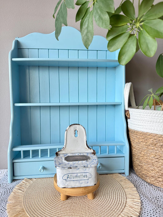 Antique French Enamelware Match Holder