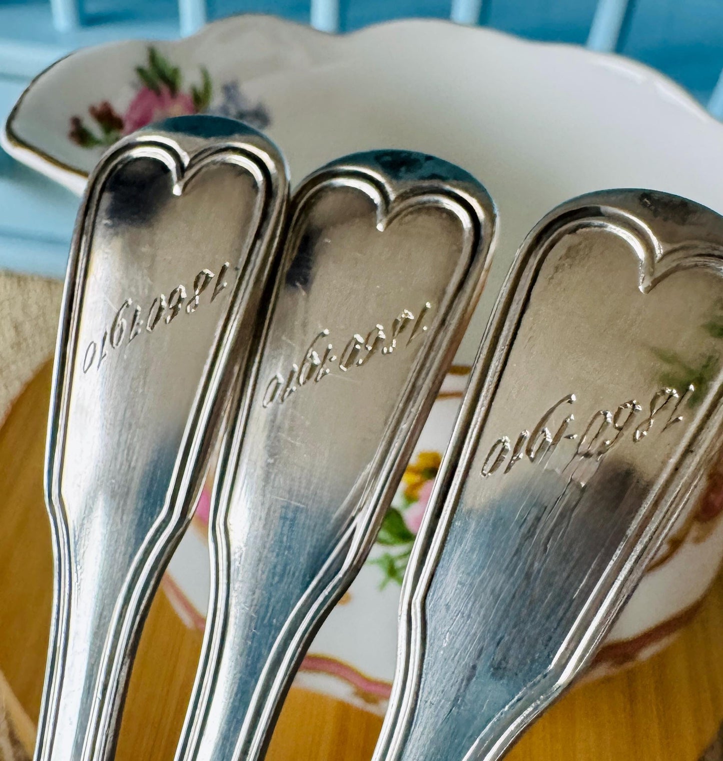 Antique Solid Silver Dessert Spoons ~ 1890 Antique Solid Sil