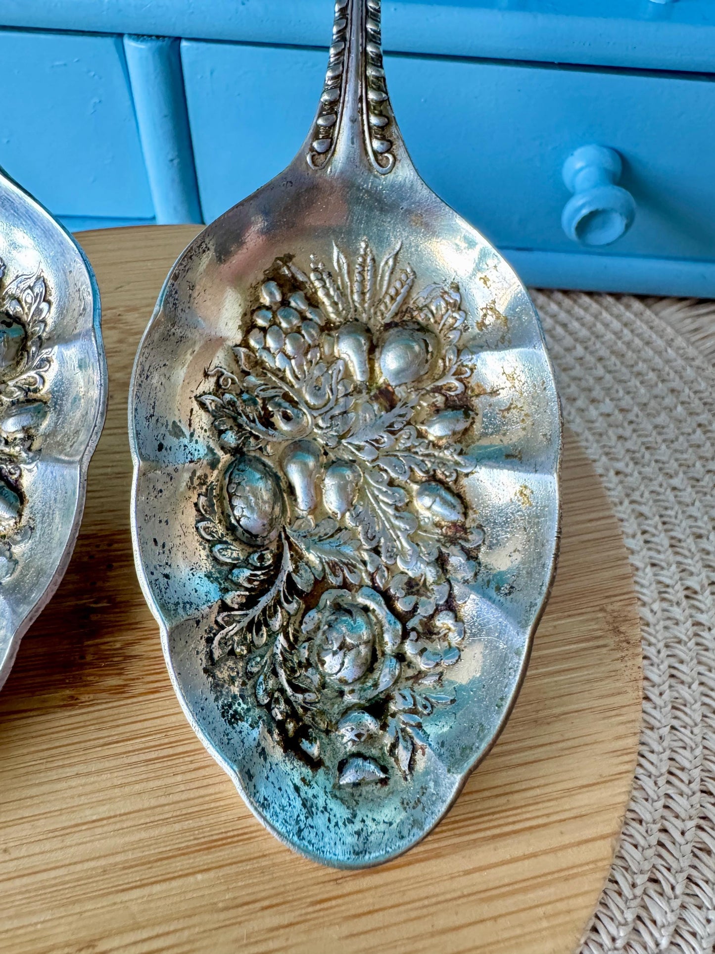 Vintage EPNS Sheffield England Berry Serving Spoons